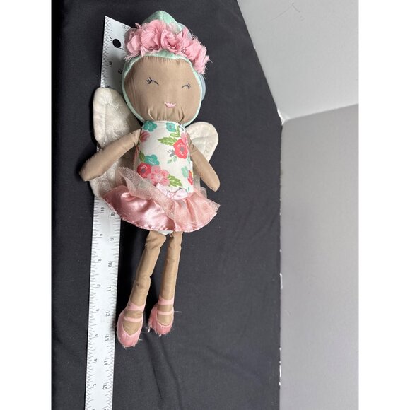 Go By Goldbug Inc. Floral Fairy Doll With Wings & Pink Ballet Slippers Brown Gre - Picture 2 of 7